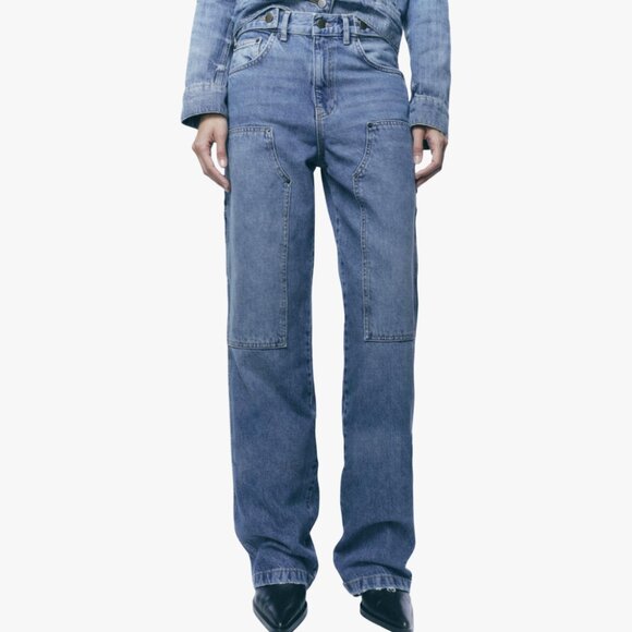 (LIKE NEW!!!) ZARA | 100% COTTON “ZW WORKER JEANS" (SIMILAR TO CARHARTT WIP) - Picture 3 of 7